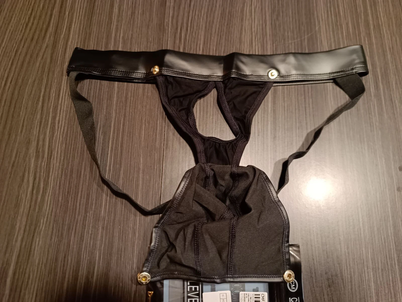Zwarte lederlook herenjockstrap – photo 6